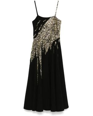 Loulou Bead-Embellished Midi Dress - Black