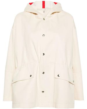 Plan C Hooded Twill Parka Jacket - Natural