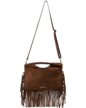 Marc Ellis Cameliacm Fringe-Trim Suede Tote Bag - Brown