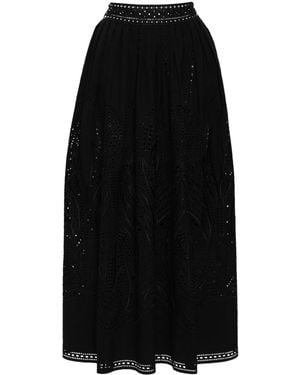 Alberta Ferretti Lace-Detail Maxi Skirt - Black
