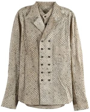 Ziggy Chen Camicia Doppiopetto A Quadri - Neutro