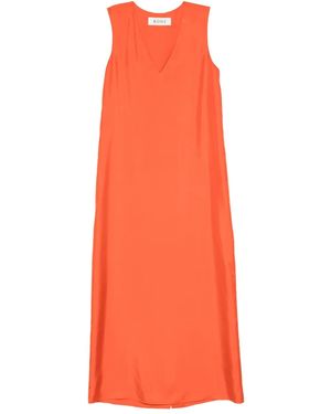 Rohe Abito Midi Smanicato Con Scollo A V - Arancione