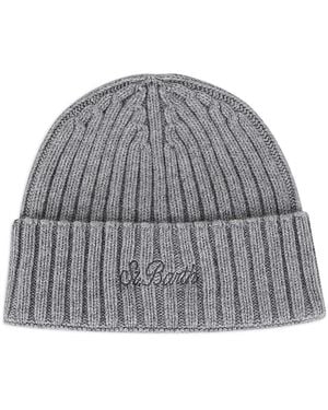 MC2 Saint Barth Logo-Embroidered Beanie - Grey