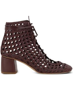 Forte Forte Gewebte Schnürstiefel - Braun