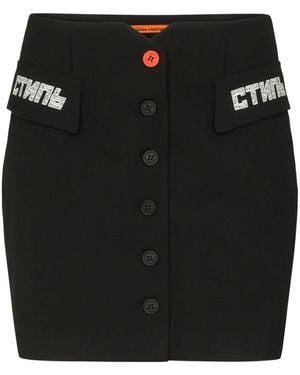 Heron Preston Falda Con Botones En El Frente - Negro