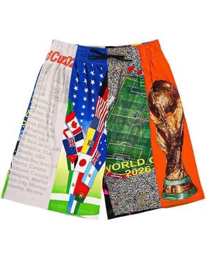 Pleasures World Cup Graphic-Print Shorts - White