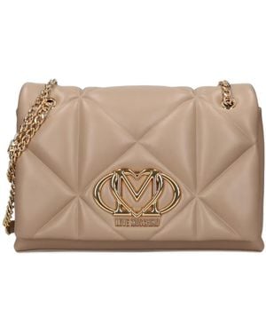 Love Moschino Love Quilted Shoulder Bag - Natural