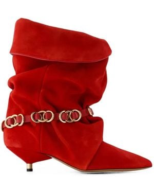 Isabel Marant Edrik Rings Ankle Boots - Red