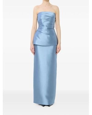 Solace London Lucille Draped Maxi Dress - Blue
