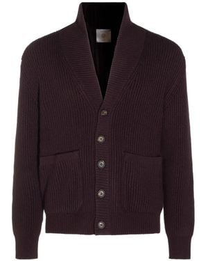 Eleventy Shawl-Collar Cardigan - Purple