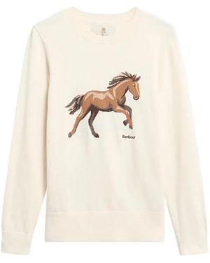 Barbour Homeswood Intarsia-Knit Jumper - White