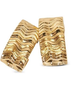 Jil Sander Wave-Textured Hoop Earrings - Metallic
