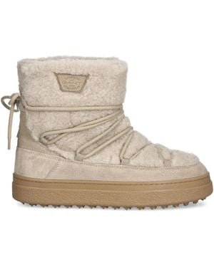 GANT Lace-Up Shearling Boots - Natural