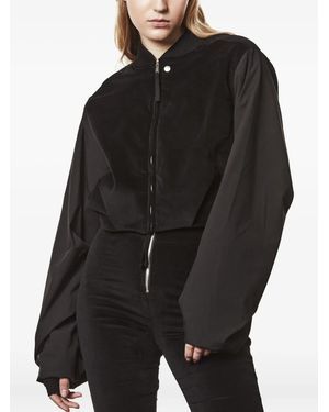 Thom Krom Cropped-Jacke Aus Samt Mit Reißverschluss - Schwarz