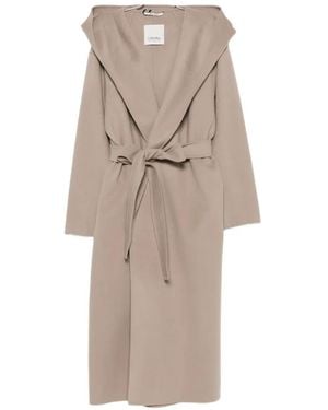 Max Mara Hooded Belted Coat - Natural