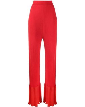 Stella McCartney Rib-Knit Long-Length Trousers - Red