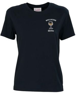 Mc2 Saint Barth T-Shirt Mit Weinglass-Motiv - Schwarz