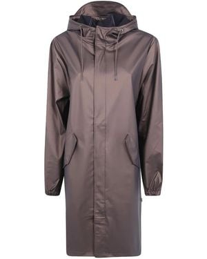 Rains Hooded Fishtail Coat - Brown