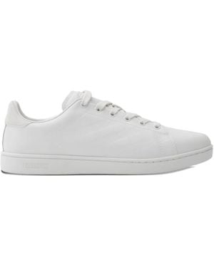 Burberry Embossed-Check Leather Sneakers - White