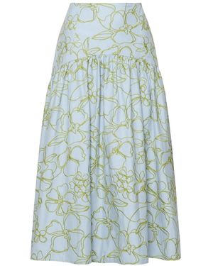 Cinq À Sept Zoanne Floral Midi Skirt - Blue