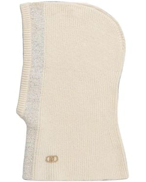 Liu Jo Sequin-Embellished Ribbed Balaclava - White