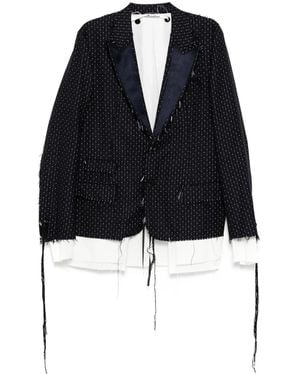 Midorikawa Blazer Con Orlo A Taglio Vivo - Nero
