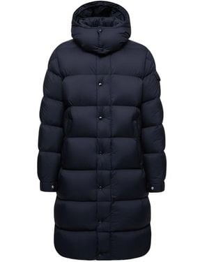 Moncler Hanoverian Hooded Long Down Jacket - Blue