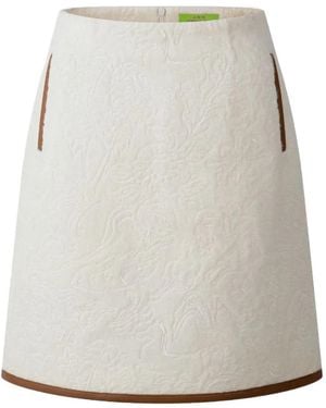 Shanghai Tang Floral-Embroidery Skirt - Grey
