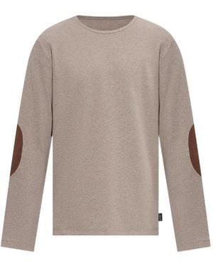 MM6 by Maison Margiela Elbow-Patch Ribbed-Knit Jumper - Natural