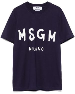 MSGM Logo-Print T-Shirt - Blue