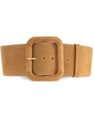Ami Paris Square-Buckle Leather Belt - Brown