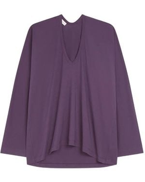 Dries Van Noten Langarmshirt mit V-Ausschnitt - Lila