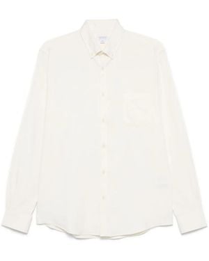 Sunspel Flannel Button-Up Shirt - White