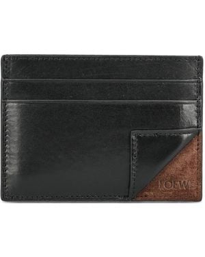 Loewe Switch Logo-Debossed Leather Card Holder - Black