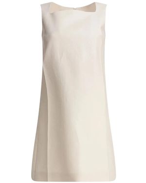 Sandbeige Square-Neck Sleeveless Dress - Natural