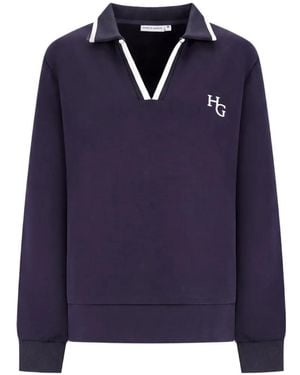 HOUSE OF GRAVITY Logo-Embroidered Sweatshirt - Blue