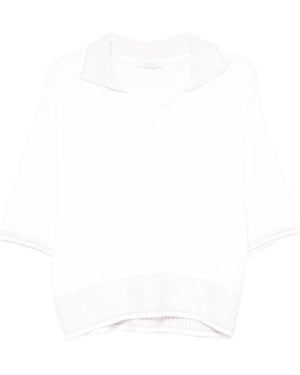 Fedeli Pullover Mit Vichy-Karo - Weiß