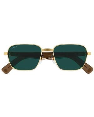 Cartier Rectangle-frame Sunglasses - Green