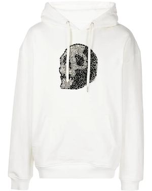 God's Masterful Children Crystal-Skull Drawstring Hoodie - White