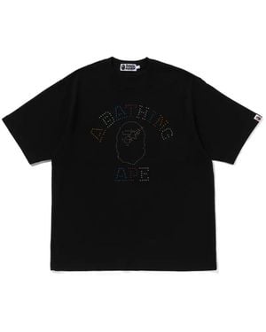 A Bathing Ape Rhinestone-Embellished Logo T-Shirt - Black