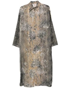 Antonio Marras Floral-Print Striped Maxi Dress - Brown