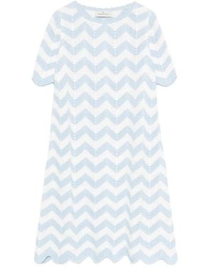 Bruno Manetti Zigzag Scalloped Mini Dress - White