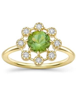 Dinny Hall 14K Celandine Tourmaline And Diamond Ring - Metallic