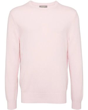 N.Peal Cashmere Oxford Round Neck Sweater - Pink