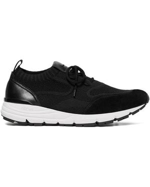 SCAROSSO Gestrickte Robbie Wildleder-Sneakers - Schwarz
