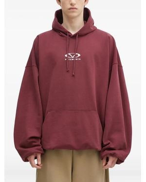 Vetements Sudadera con capucha y logo - Rojo