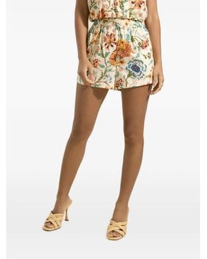 Ulla Johnson Marnie Floral-Print Mini Shorts - Yellow