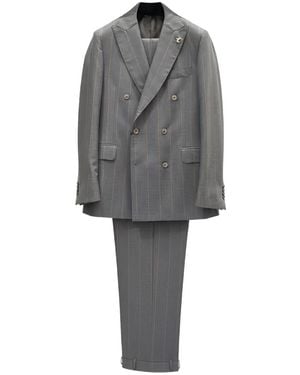 Tombolini Costume Rayé À Boutonnière Croisée - Grey