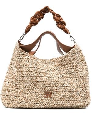 ERMANNO FIRENZE Anika Braided-Handle Woven Tote Bag - Natural