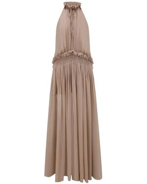 Oude Waag Ruffled Halterneck Dress - Natural